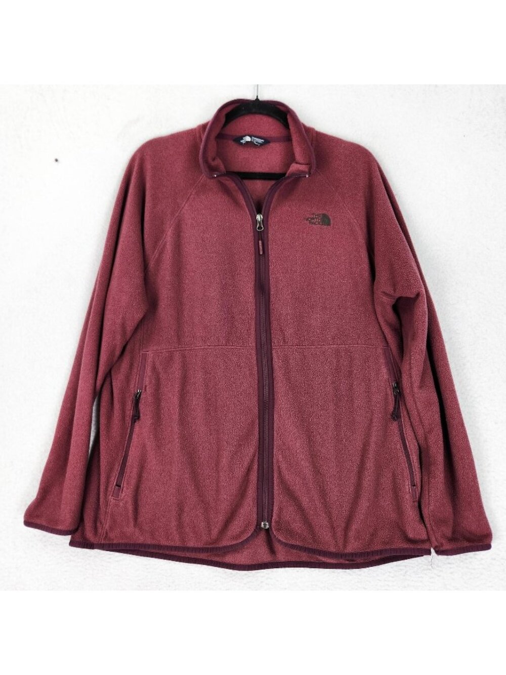 The North Face Jacket Womens XL Burgundy Fleece Full Zip Lightweight Casual